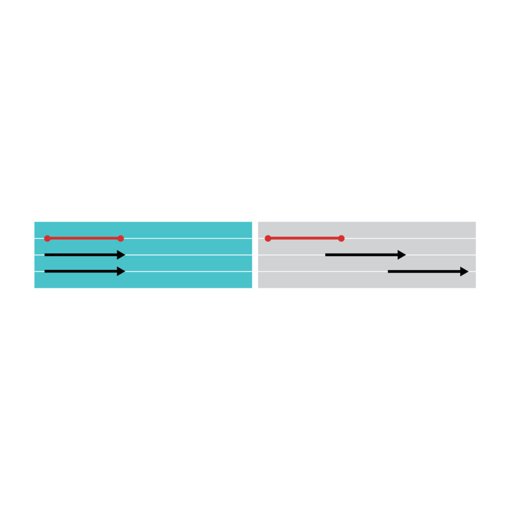 3 Channel, 3 Panel Track, Left Stack (Back Stack)