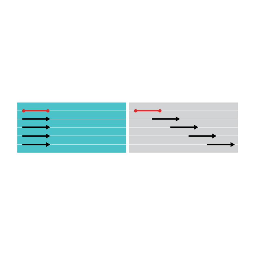 5 Channel, 5 Panel Track, Left Stack (Back Stack)