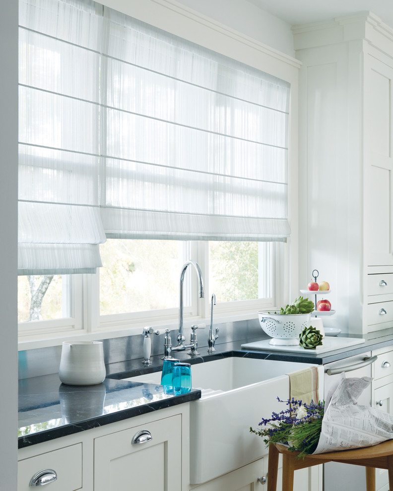 White shop roman blinds